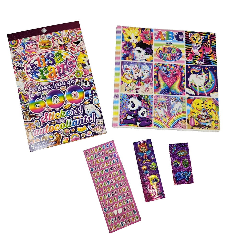 LISA FRANK Bundle 600 Sticker Book ABC & Number Countdown Halloween Sparkle FLAW